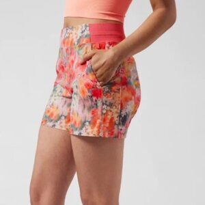 NWT Athleta Printed Brooklyn Short -  Size 8 - pink floral